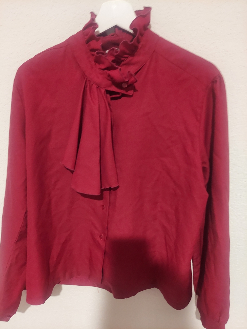 Vintage Jolene Fashions Ruffle-Neck Blouse